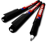 Edding 141F Lot de 3 stylos permanents Pointe fine 0,6 mm Noir