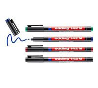 edding 142 M permanent pen - set of 4 - multi-coloured - round nib 1 mm - pen fo