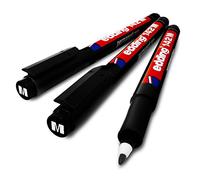 Edding 142M Lot de 3 stylos permanents Noir Pointe moyenne 1 mm