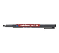 edding 143 B feutre permanent - noir - 1 stylo - pointe biseautée 1-3 mm - stylo pour écrire sur du verre, du plastique, des films et surfaces lisses - à séchage rapide résistant aux taches et étanche