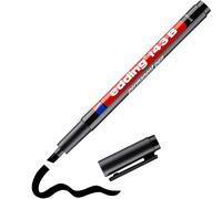 edding 143 B feutre permanent - noir - 1 stylo - pointe biseautée 1-3 mm - stylo pour écrire sur du verre, du plastique, des films et surfaces lisses - à séchage rapide résistant aux taches et étanche