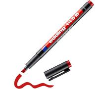 edding 143 B feutre permanent - rouge - 1 stylo - pointe biseautée 1-3 mm - stylo pour écrire sur du verre, du plastique des films et surfaces lisses - à séchage rapide résistant aux taches et étanche