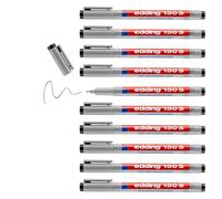 edding 150 S stylo non-permanent - noir - 10 stylos-plume ronde,3 mm -stylo pour écrire sur le verre, le plastique,les feuilles et les surfaces lisses-séchage rapide, peut être corrigé avec de l'eau
