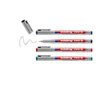 edding 150 S stylo non-permanent-noir, rouge, bleu, vert -plume ronde,3 mm-stylo pour écrire sur le verre,le plastique,les feuilles et les surfaces lisses - séchage rapide, peut être corrigé à l'eau