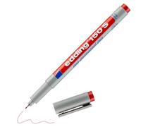 edding 150 S stylo non-permanent - rouge - 1 stylo - plume ronde,3 mm - stylo pour écrire sur le verre, le plastique, les feuilles et les surfaces lisses - séchage rapide, peut être corrigé à l'eau