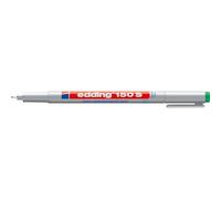 edding 150 S stylo non-permanent - vert - 1 stylo - plume ronde,3 mm - stylo pour écrire sur le verre, le plastique, les feuilles et les surfaces lisses - séchage rapide, peut être corrigé à l'eau