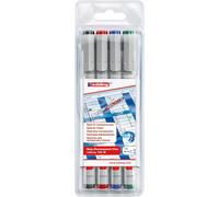 edding 152 Jeu de feutres pour films, couleurs assorties, non-permanent 4 pces