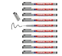 edding 152 M stylo non-permanent - noir - 10 stylos - plume ronde 1 mm - stylo pour écrire sur le verre, le plastique, les films et les surfaces lisses - séchage rapide, peut être corrigé à l'eau