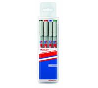 edding 152 M stylo non-permanent - noir,rouge,bleu,vert -plume ronde 1 mm-stylo pour écrire sur le verre, le plastique, les feuilles et les surfaces lisses - séchage rapide, peut être corrigé à l'eau