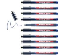 edding 1800 Feutre fin de précision - Bleu - 10 stylos - Largeur de trait 0,35 mm - Pour une écriture et des esquisses précises - Pointe fine gainée métal - adapté aux règles et aux pochoirs