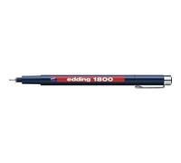 edding 1800 Feutre fin de précision - noir - 1 stylo - Largeur de trait,25 mm - Feutre fin pour une écriture et des esquisses précises - Pointe fine gainée métal - adapté aux règles et aux pochoirs