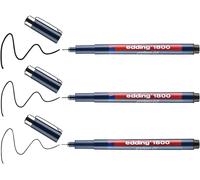 Edding 1800 Profipen Fineliner Pochette De 3 Stylos - 0,1mm 0,3mm 0,5mm