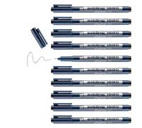 edding 1880 Feutre fin de précision - Noir - 10 stylos - Largeur de trait 0,1 mm - Feutre fin pour une écriture et des esquisses précises Pointe fine gainée métal - adapté aux règles et aux pochoirs
