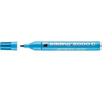 edding 2000 C Marqueur permanent - bleu clair - 1 stylo - pointe ronde 1,5-3 mm - sèche vite - résiste à l'eau et à l'essuyage - pour carton, plastique, bois, métal - marqueur universel