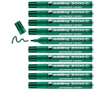 edding Marqueur permanent 2000 C – lot de 10 vert, pointe ronde 1,5–3 mm, sèche vite