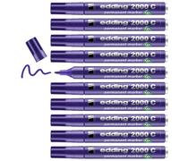 edding 2000 C Marqueur permanent - violet - 10 stylos - pointe ronde 1,5-3 mm - sèche vite - résiste à l'eau et à l'essuyage - pour carton, plastique, bois, métal - marqueur universel