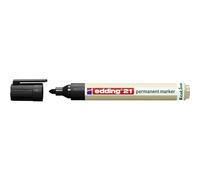 edding 21 EcoLine marqueur permanent - noir - 1 stylo - pointe ronde 1,5-3 mm - sèche vite - résiste à l'eau et à l'essuyage - pour carton, plastique, bois, métal - marqueur universel