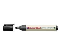 edding 21 EcoLine marqueur permanent - noir - 1 stylo - pointe ronde 1,5-3 mm - sèche vite - résiste à l'eau et à l'essuyage - pour carton, plastique, bois, métal - marqueur universel