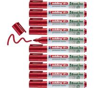 edding Marqueur indélébile 4-21 002 – Pointe ogive 1,5–3 mm – Rouge – Pack de 10