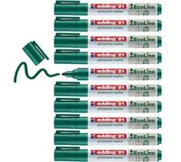 edding 21 EcoLine Permanent Marker Bullet Tip 1.5-3mm Line Green (Pack 10)