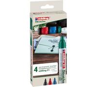 edding Marqueur permanent 21 EcoLine – pointe ogive 1,5–3 mm – 90% plastique recyclé – 4 couleurs