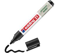 edding 21 marqueur permanent - noir - 1 stylo - pointe ogive 1,5-3 mm | stylos imperméables, à séchage rapide et anti-bavure - rechargeable