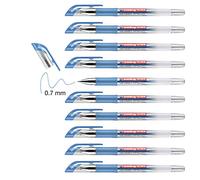 edding 2185 Roller à encre gel - bleu - 10 stylos -,7 mm - stylo gel pour écrire, dessiner, pour mandalas, bullet journals - roller gel, stylo roller
