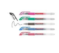 Edding 2185 Roller à Encre Gel - Noir, Rouge, Bleu, Vert, Rose - Étui de 5 - 0,7 mm - Pour Écrire, Dessiner, Mandalas, Bullet Journals