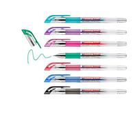 edding 2185 Roller à encre gel - noir, rouge, bleu, vert, violet, rose, bleu clair - étui de 7 -,7 mm - stylo gel pour écrire, dessiner, pour mandalas, bullet journals - roller gel, stylo roller