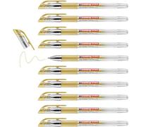 edding 2185 Roller à encre gel - or - 10 stylos -,7 mm - stylo gel pour écrire, dessiner, pour mandalas, bullet journals - roller gel, stylo roller