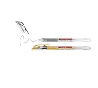 edding 2185 Roller à encre gel - or, argent (métallisé) - 2 stylos -,7 mm - stylo gel pour écrire, dessiner, pour mandalas, bullet journals - roller gel, stylo roller