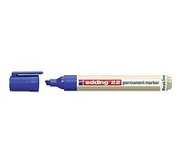 edding 22 EcoLine marqueur permanent - bleu - 1 stylo - pointe biseautée 1-5 mm - sèche vite - résiste à l'eau et à l'essuyage - pour carton, plastique, bois, métal - marqueur universel