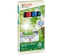 edding Marqueur permanent 22 EcoLine 4-22-4 - Noir/Bleu/Rouge/Vert - Résistant à l'eau