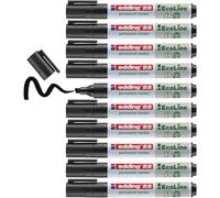 edding Marqueur permanent 22 EcoLine - Pointe biseautée 1–5 mm Noir Pack de 10
