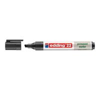edding Marqueur permanent 4-22001 EcoLine – pointe biseautée 5 mm, noir, 90% de plastique recyclé
