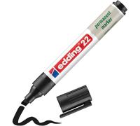 Edding 22 marqueur permanent - noir - 1 stylo - pointe biseautée 1-5 mm | stylos indélébiles, à séchage rapide et qui ne bavent pas - rechargeable