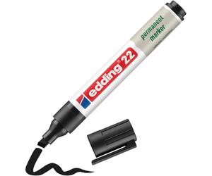Edding 22 marqueur permanent - noir - 1 stylo - pointe biseautée 1-5 mm | stylos indélébiles, à séchage rapide et qui ne bavent pas - rechargeable