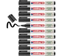 edding Marqueur permanent 22 EcoLine - Pointe biseautée 1–5 mm Noir Pack de 10