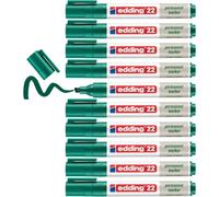 edding 22 marqueur permanent - vert - boîte de 10 | pointe biseautée 1-5 mm - stylos imperméables, à séchage rapide et qui ne bavent pas - rechargeables