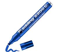 edding Marqueur permanent 2200 C – bleu – pointe biseautée 1–5 mm – sèche vite – résiste à l'eau