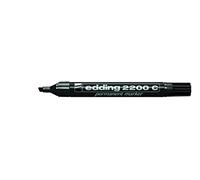 Edding 2200 C Marqueur permanent - noir - 1 stylo - pointe biseautée 1-5 mm - sèche vite - résiste à l'eau et à l'essuyage - pour carton, plastique, bois, métal - Marqueur universel