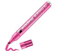 edding 2200 C Marqueur permanent - rose - 1 stylo - pointe biseautée 1-5 mm - sèche vite - résiste à l'eau et à l'essuyage - pour carton, plastique, bois, métal - Marqueur universel