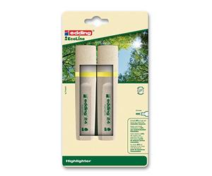 Edding 24 EcoLine Surligneur pointe ciseau; Blister 2 pcs. Couleur jaune ; trait 2-5 mm
