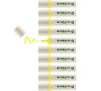 edding 24 Surligneur - jaune - 10 surligneurs - pointe biseautée 2-5 mm | rechargeables, fabriqués à partir de matériaux recyclables