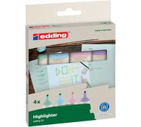 Edding 24 Surligneur pointe biseautée 2-5 mm - pochette de 4 assortis pastel