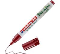 edding 25 EcoLine marqueur permanent - rouge - 1 stylo - pointe ronde fine 1 mm - sèche vite - résiste à l'eau et à l'essuyage - pour carton, plastique, bois, métal - marqueur universel