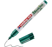 Edding 25 EcoLine marqueur permanent - vert - 1 stylo - pointe ronde fine 1 mm - sèche vite - résiste à l'eau et à l'essuyage - pour carton, plastique, bois, métal - marqueur universel