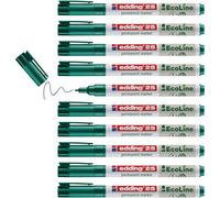 edding 25 EcoLine Permanent Marker Bullet Tip 1mm Line Green (Pack 10)