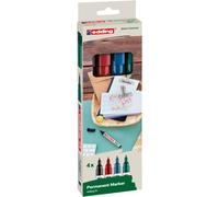 edding Marqueur permanent 25 EcoLine 4-25-4 – noir, rouge, bleu, vert – résistant à l'eau