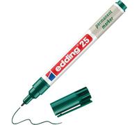 Edding 25 marqueur permanent - vert - 1 stylo - pointe ogive 1 mm | stylos imperméables, à séchage rapide et qui ne bavent pas - rechargeable